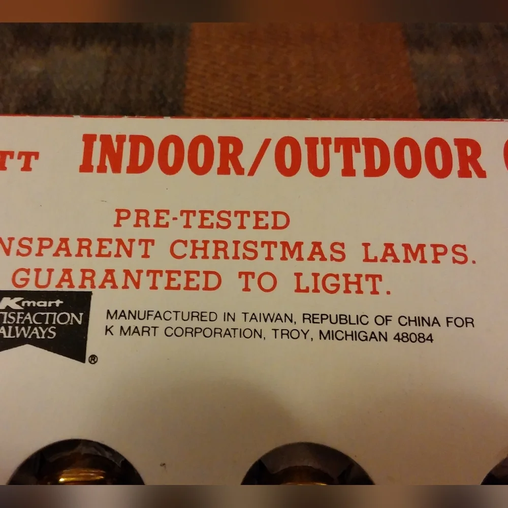 Vintage Christmas Bulbs Cool Lite Indoor Outdoor C 7 1/2 5 Watt Super 8 Kmart
